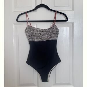 Tavik Scarlett Color Blocked Swimsuit Black Spot One Piece Small NWT